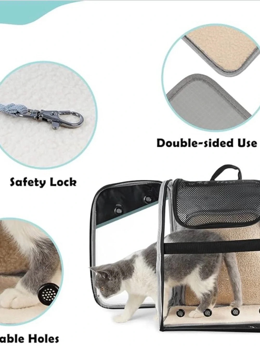 GAPZER Cat Backpack Carrier, Expandable Pet Carrier Backpack for Cats and Dogs